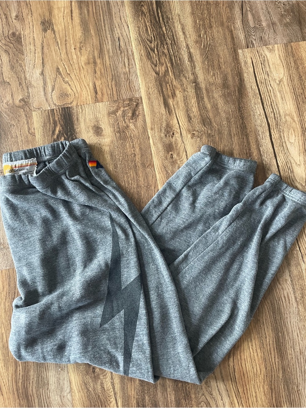 Gray aviator nation lightening bolt Sweatpants